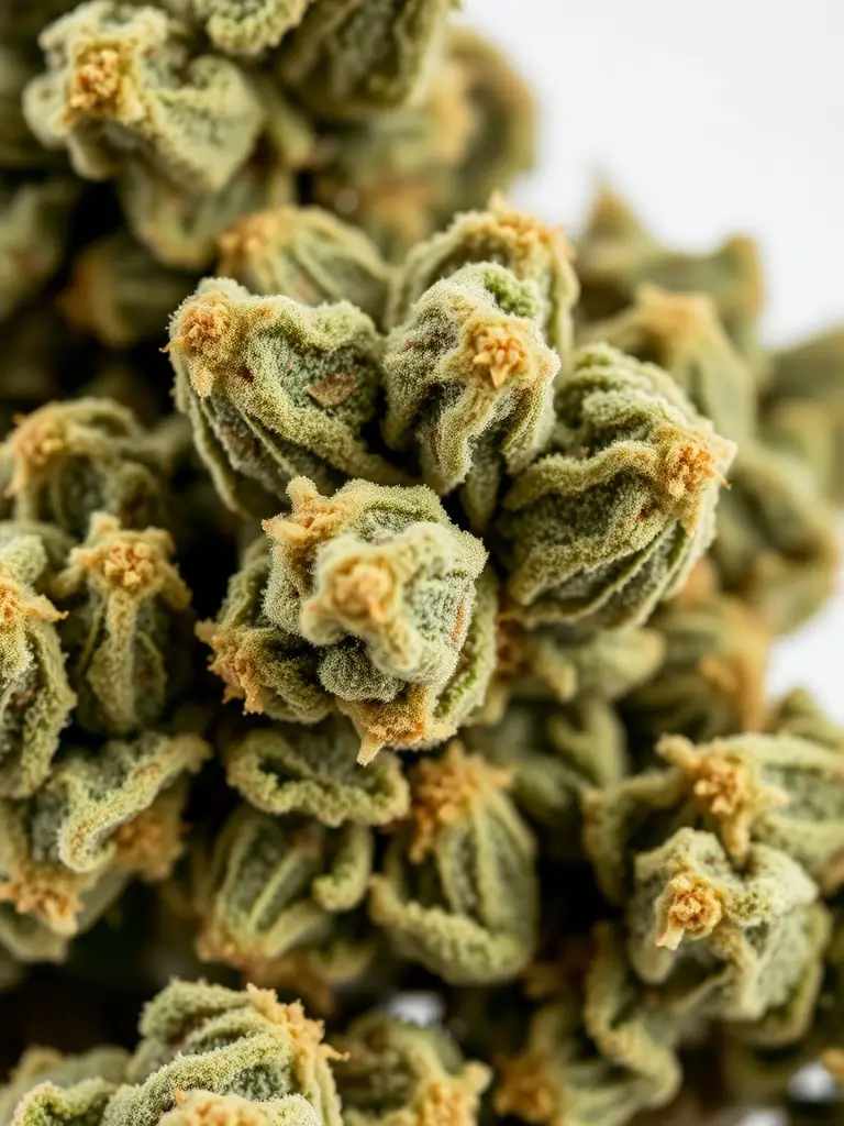 A high-quality image featuring a bulk display of OG Kush THCA flower in 1-ounce packages, emphasizing the dense buds and rich trichome coverage, presented in a professional and appealing manner.